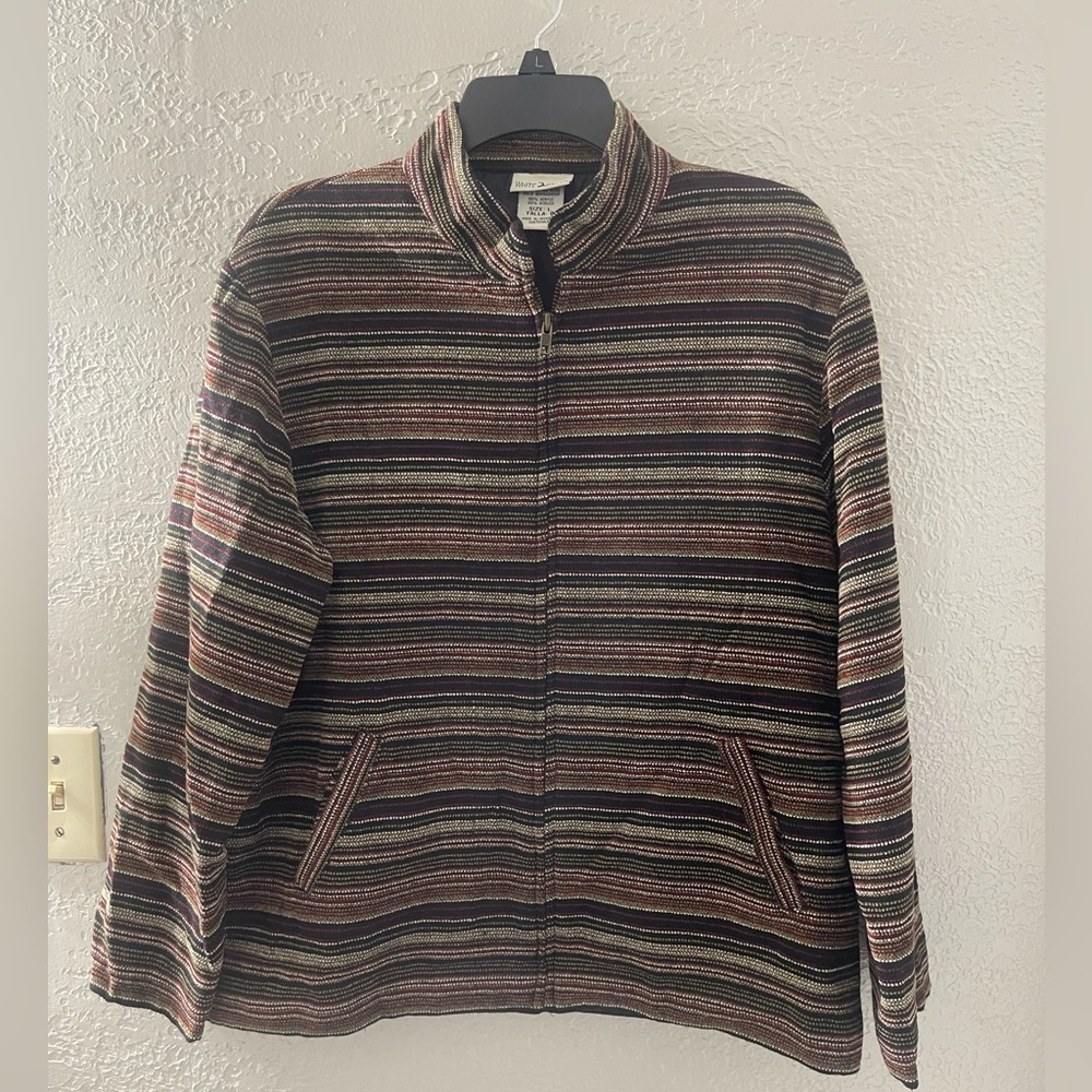 White‎ Stag Women’s Corduroy Striped Multicolor Jacket Size Large